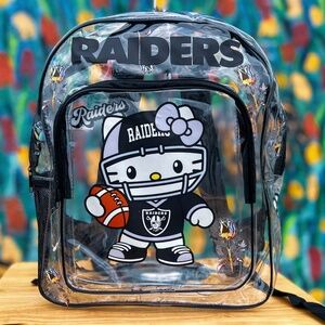 KAWAII RAIDERS Clear Backpack 15” x 12” - Black